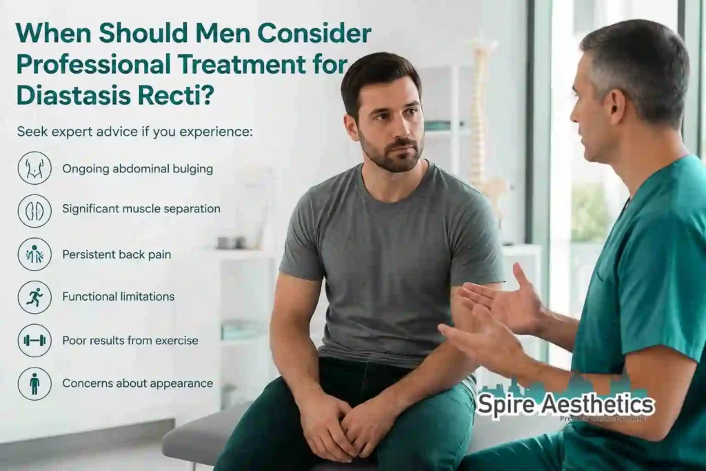 When Should Men Consider Professional Treatment for Diastasis Recti Wentworth?